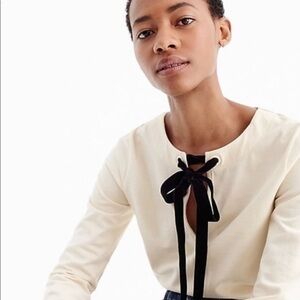 J.CREW Cotton Off White Long Sleeve Tie S